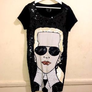 Karl Lagerfeld sequenced T-Shirt dress